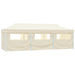 Sammenleggbart festtelt popup med 8 sidevegger 870x291x315 cm kremhvit