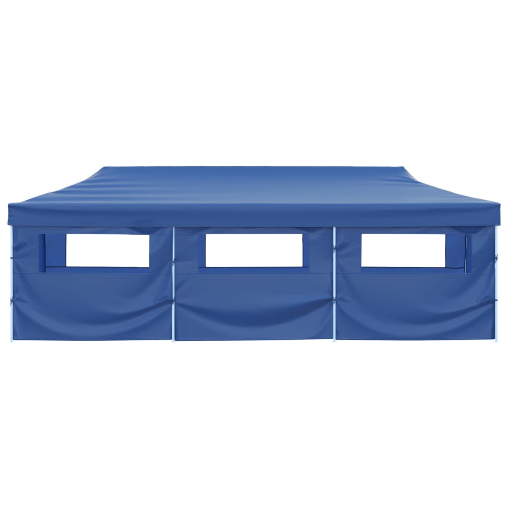 Sammenleggbart festtelt popup med 8 sidevegger 870x291x315 cm blå