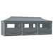 Sammenleggbart festtelt popup med 8 sidevegger 870x291x315 cm antrasitt