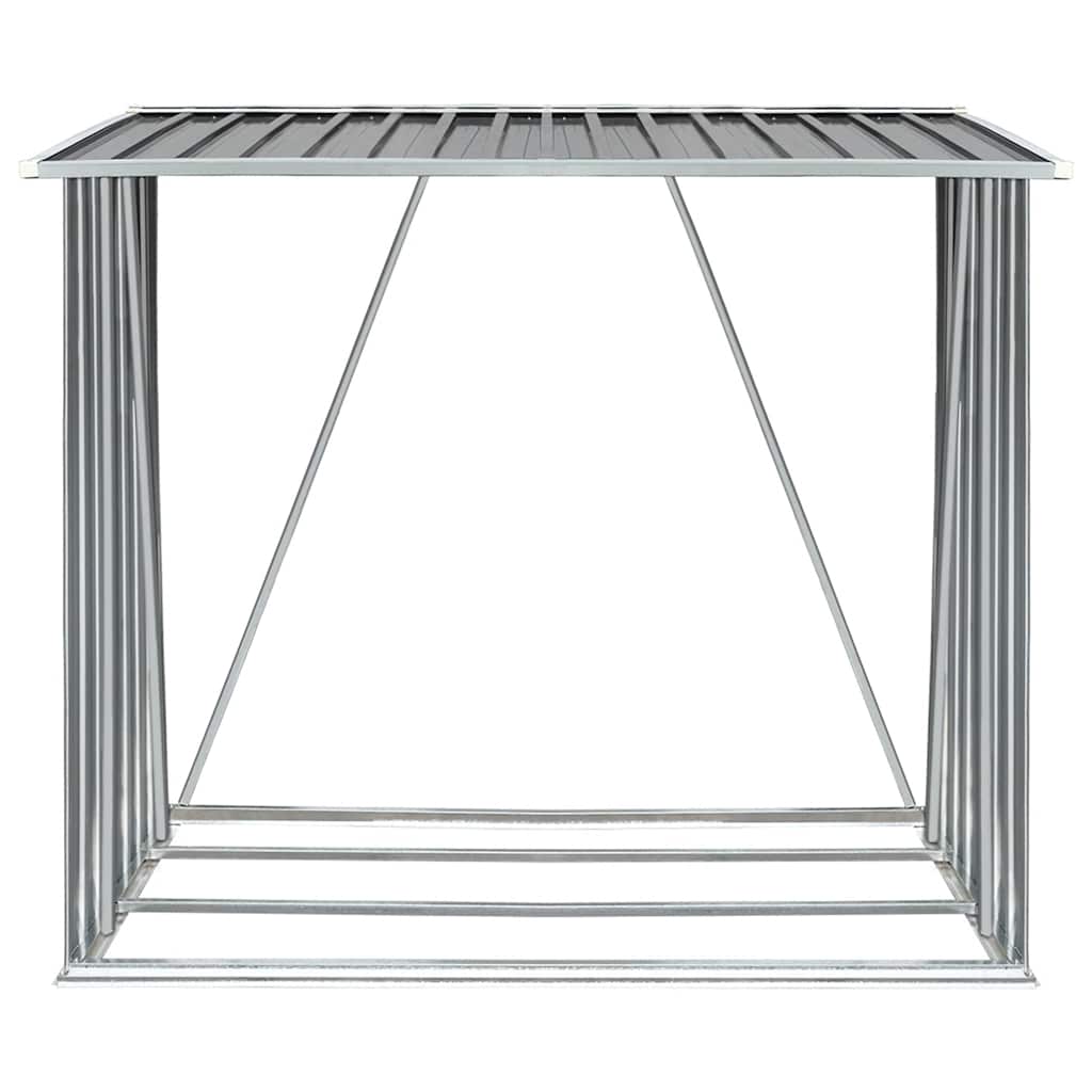 Vedskjul galvanisert stål 163x83x154 cm grå