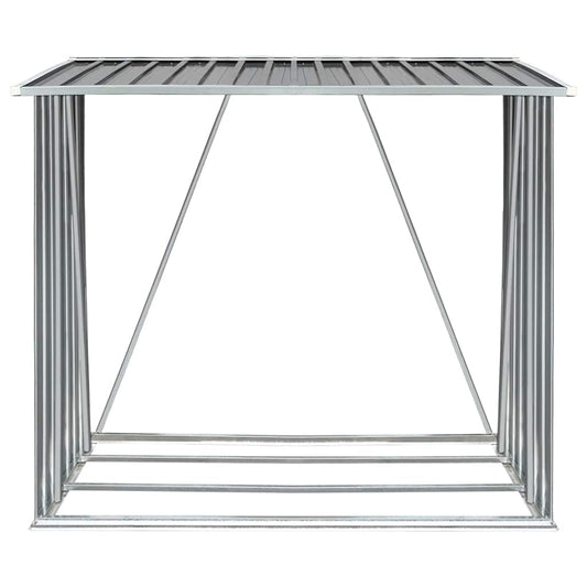 Vedskjul galvanisert stål 163x83x154 cm grå