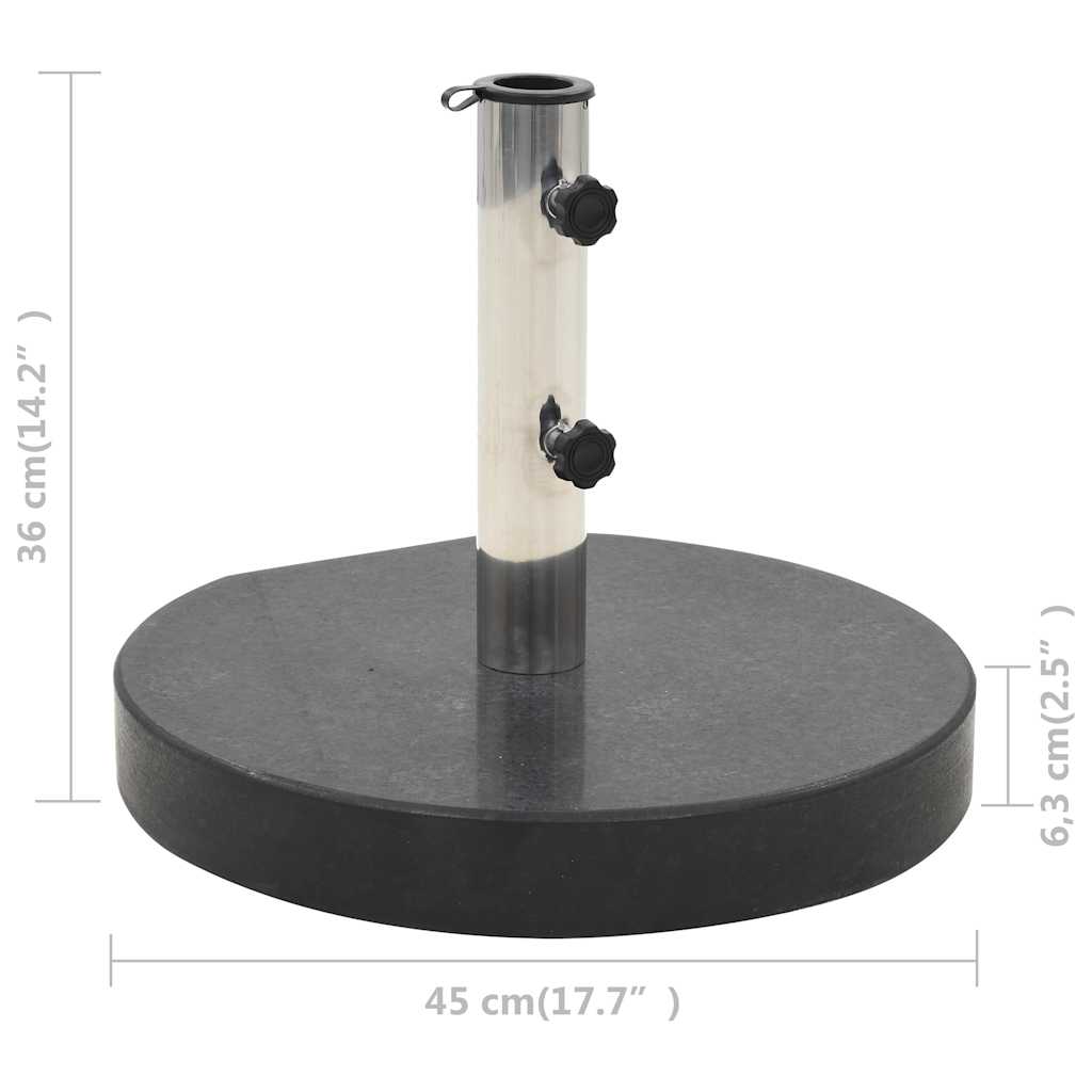 Parasollfot granitt 28,5 kg rund svart vidaXL