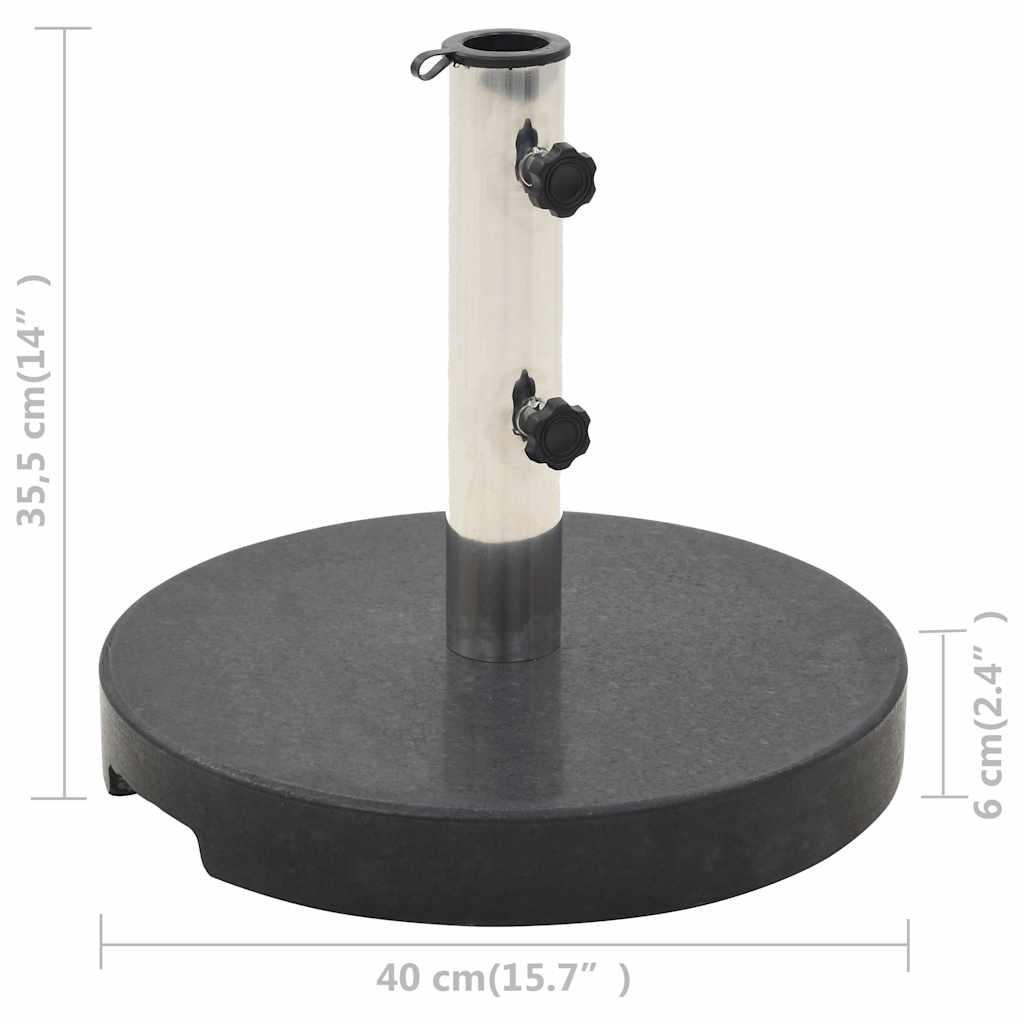 Parasollfot granitt 20 kg rund svart
