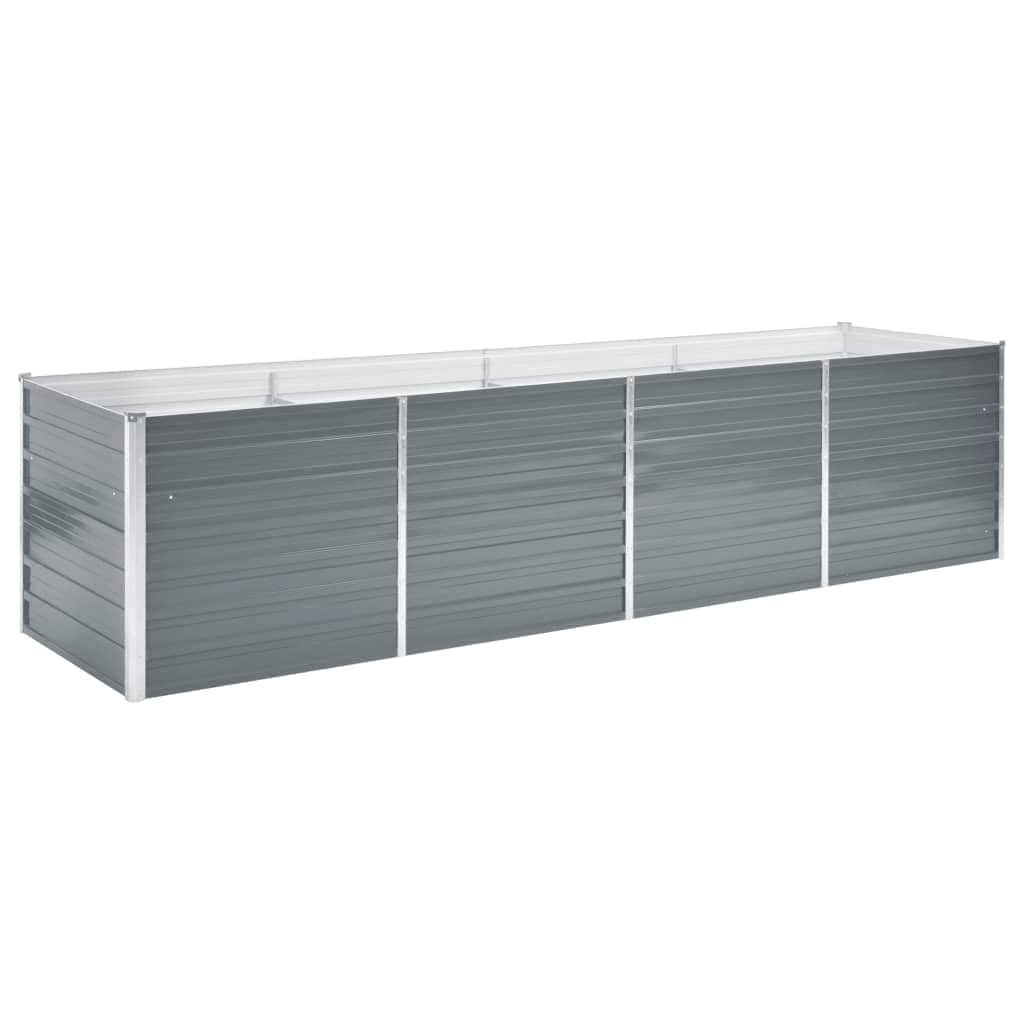 Høybed galvanisert stål 320x80x77 cm grå