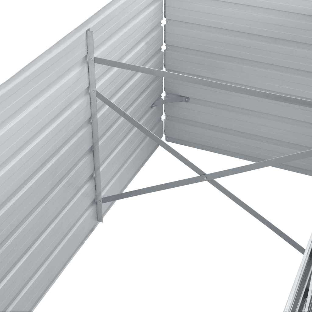 Høybed galvanisert stål 320x80x45 cm grå vidaXL