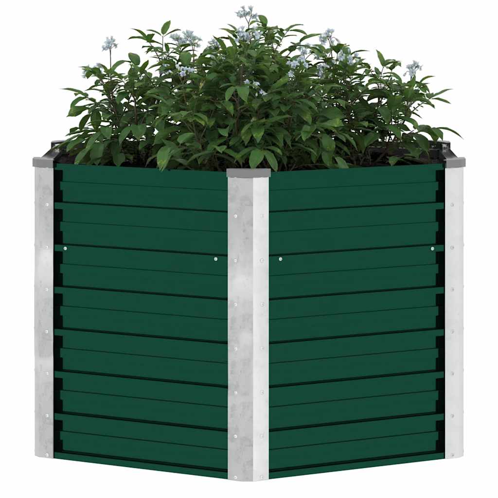Høybed galvanisert stål 129x129x77 cm grønn