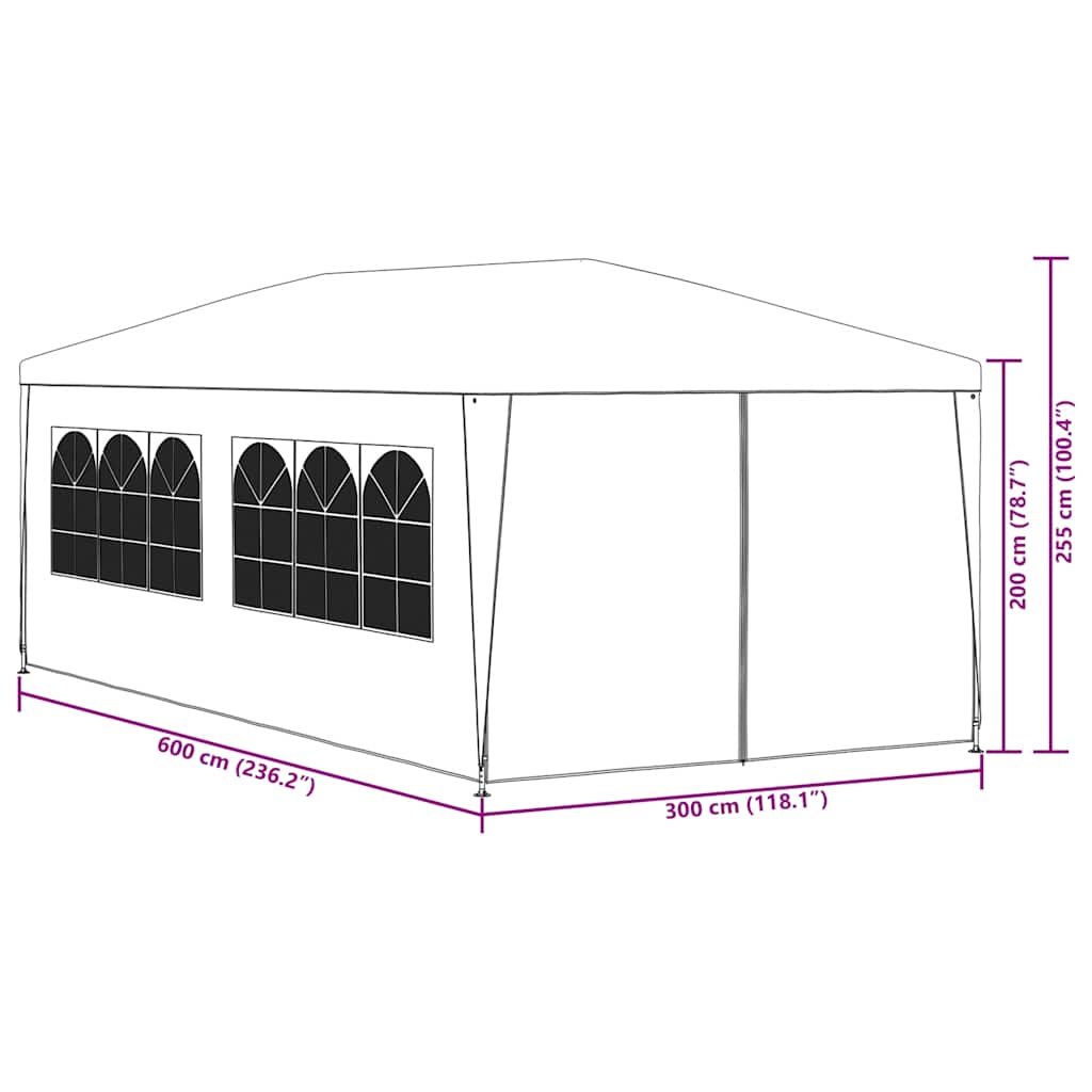 Festtelt 3x6 m grønn vidaXL