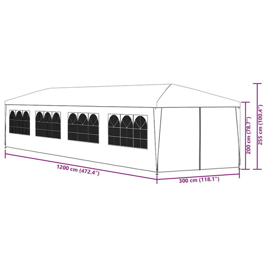 Festtelt 3x12 m antrasitt