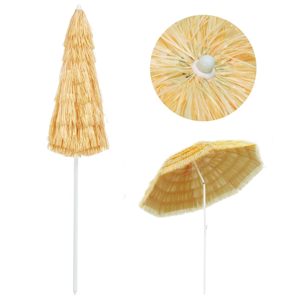 Strandparasoll naturell 240 cm Hawaii-stil