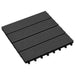 Terrasseflis 11 pcs Svart 30 x 30 cm WPC