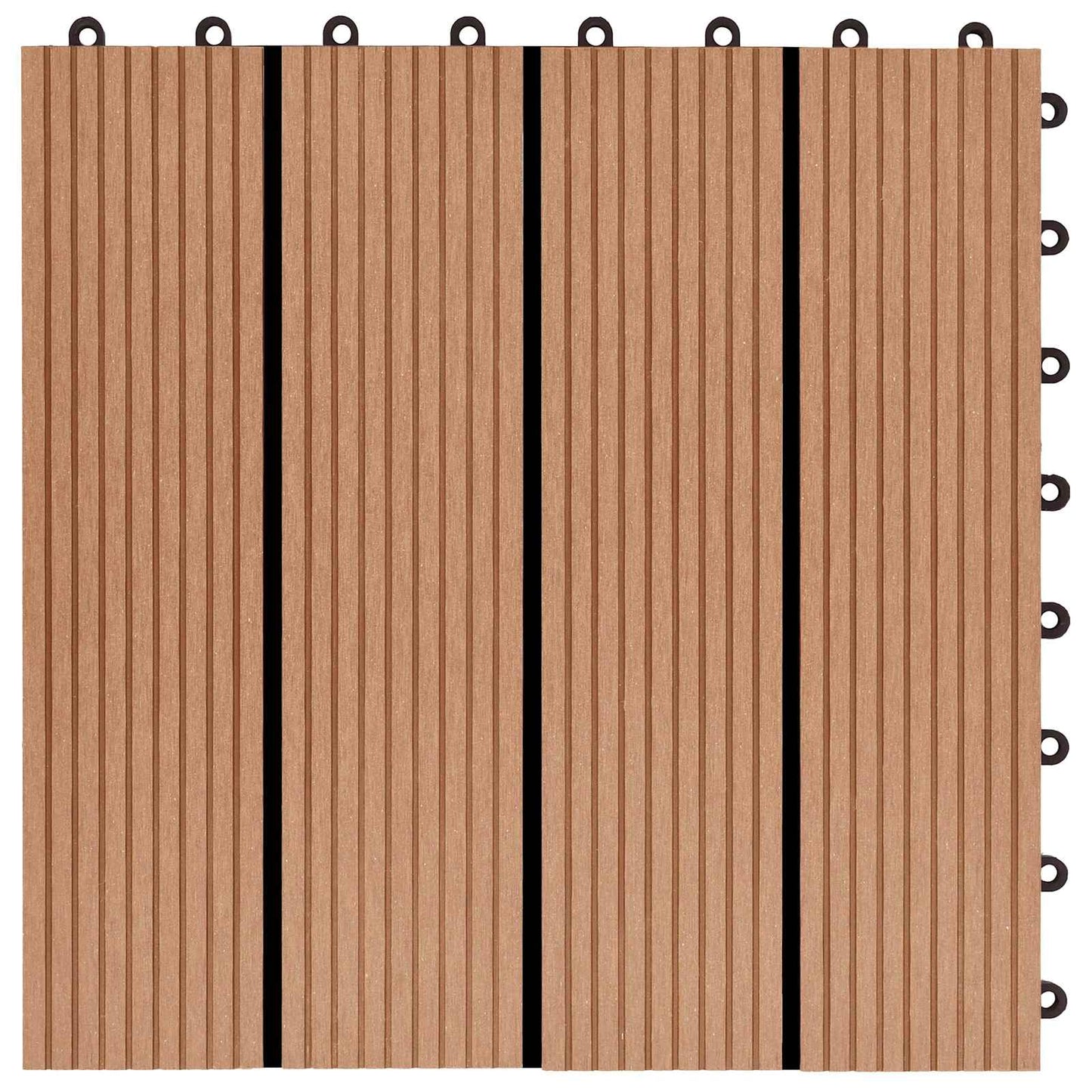 Terrasseflis 11 pcs teak 30 x 30 cm WPC