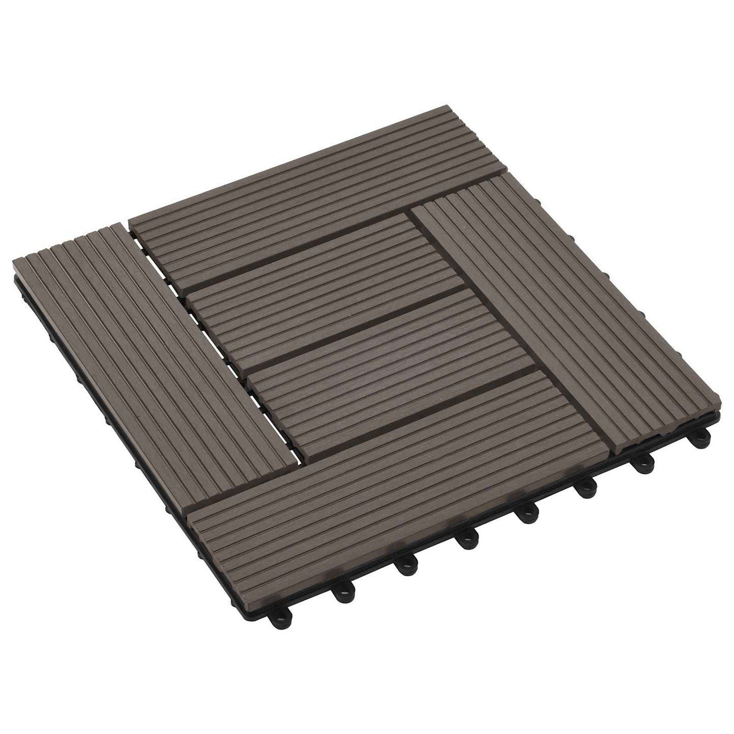 Terrasseflis 11 pcs Mørk brun 30 x 30 cm WPC