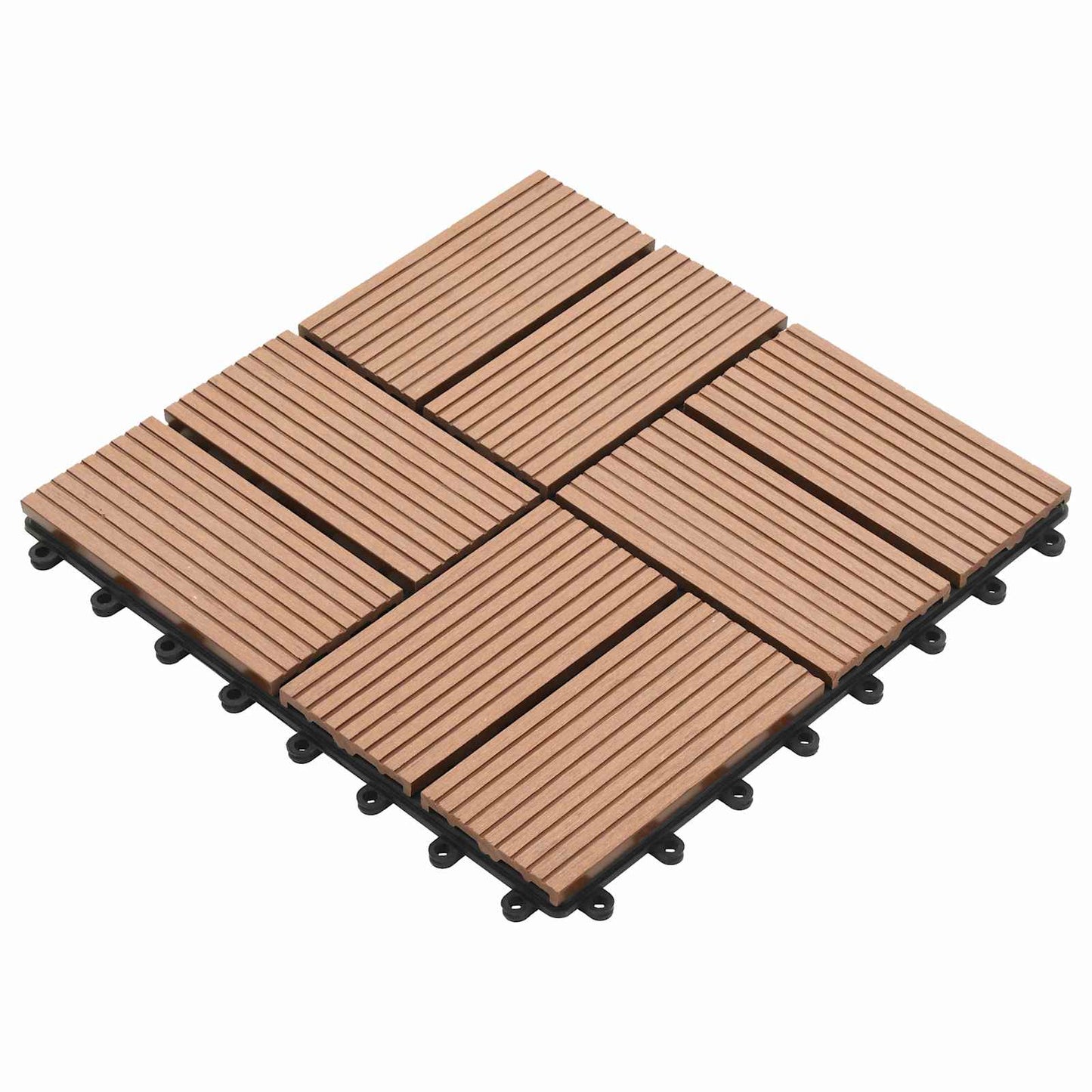 Terrasseflis 11 pcs Brun 30 x 30 cm WPC