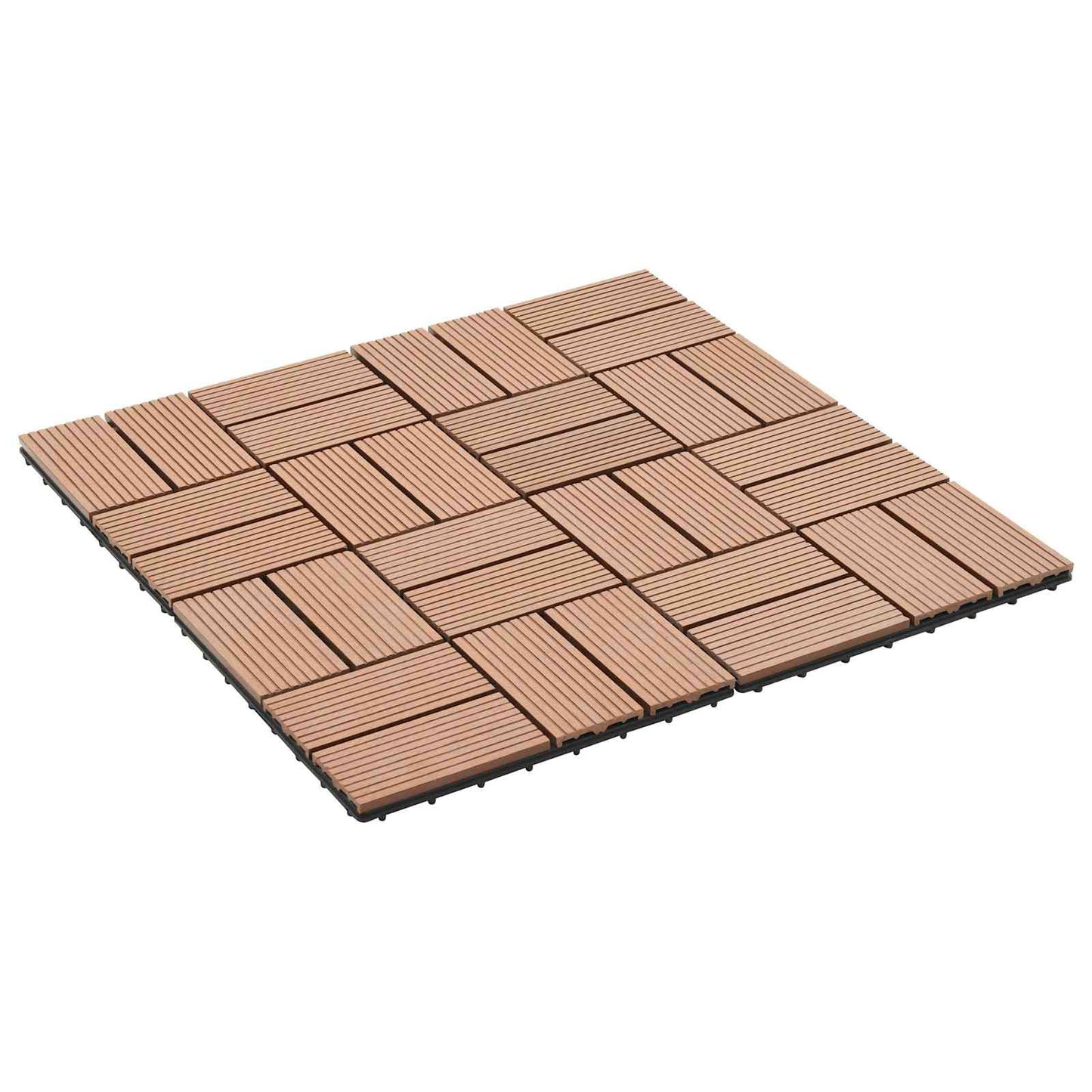 Terrasseflis 11 pcs Brun 30 x 30 cm WPC