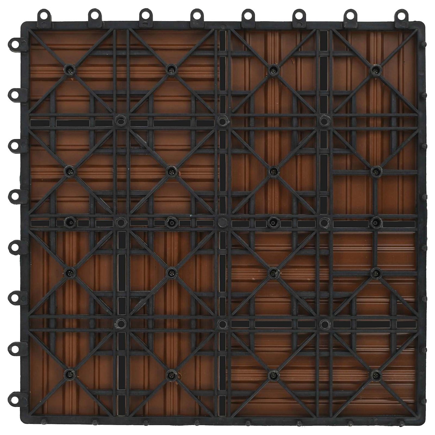 Terrasseflis 11 pcs Brun 30 x 30 cm WPC