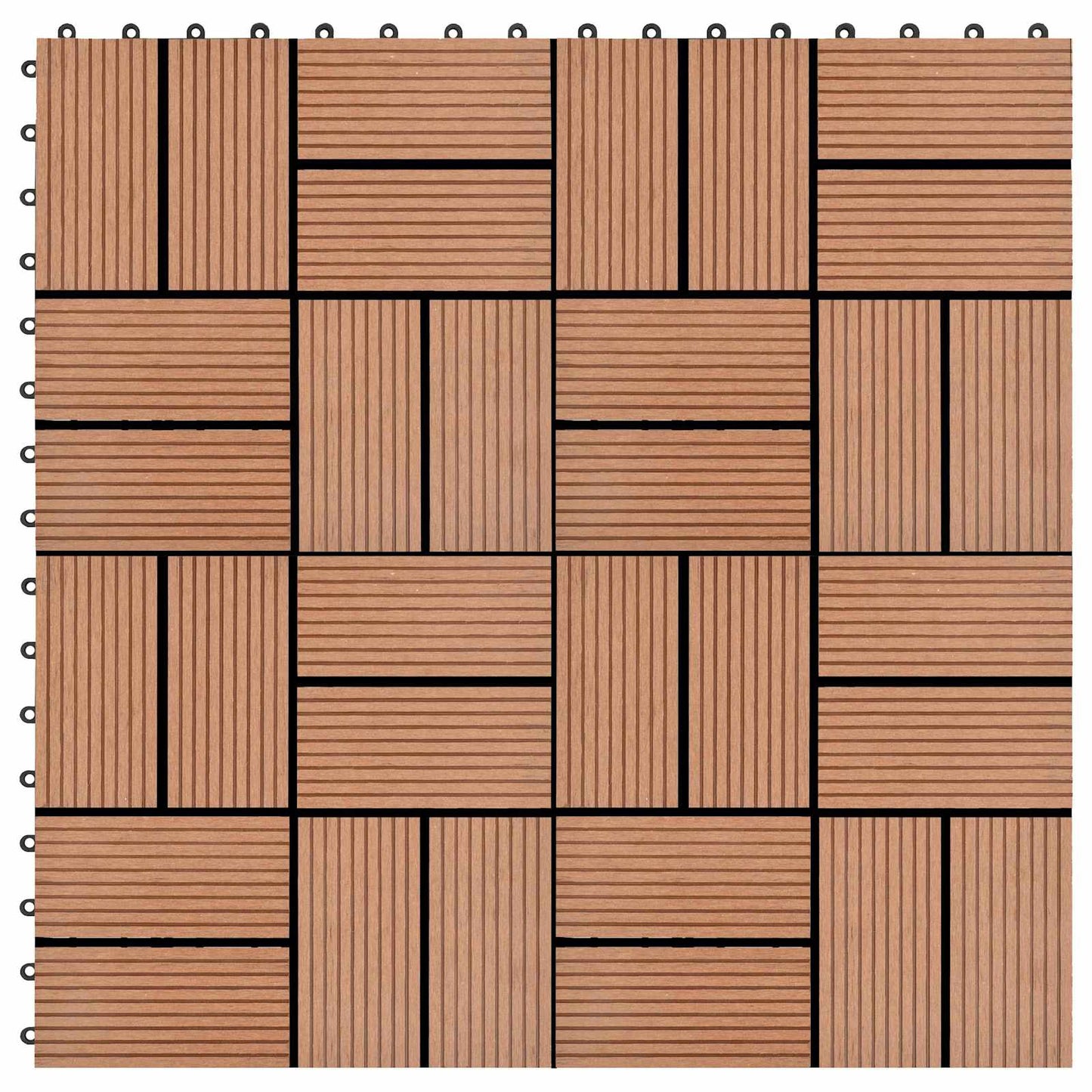Terrasseflis 11 pcs Brun 30 x 30 cm WPC
