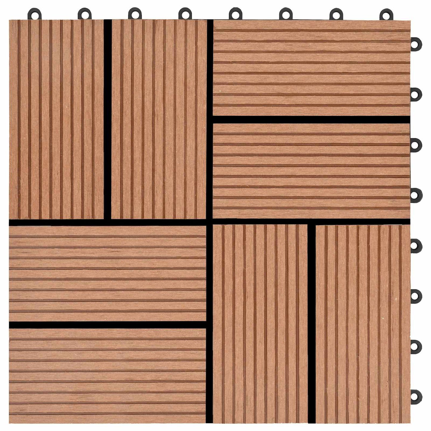 Terrasseflis 11 pcs Brun 30 x 30 cm WPC