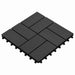 Terrasseflis 11 pcs Svart 30 x 30 cm WPC