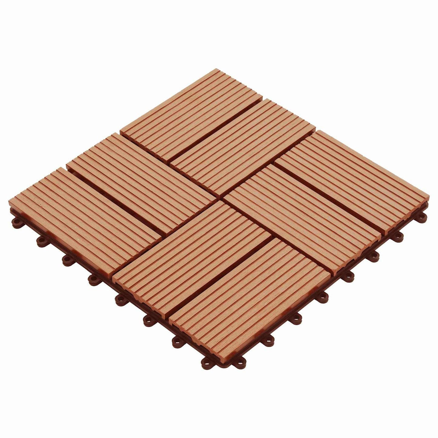 Terrasseflis 11 pcs teak 30 x 30 cm WPC