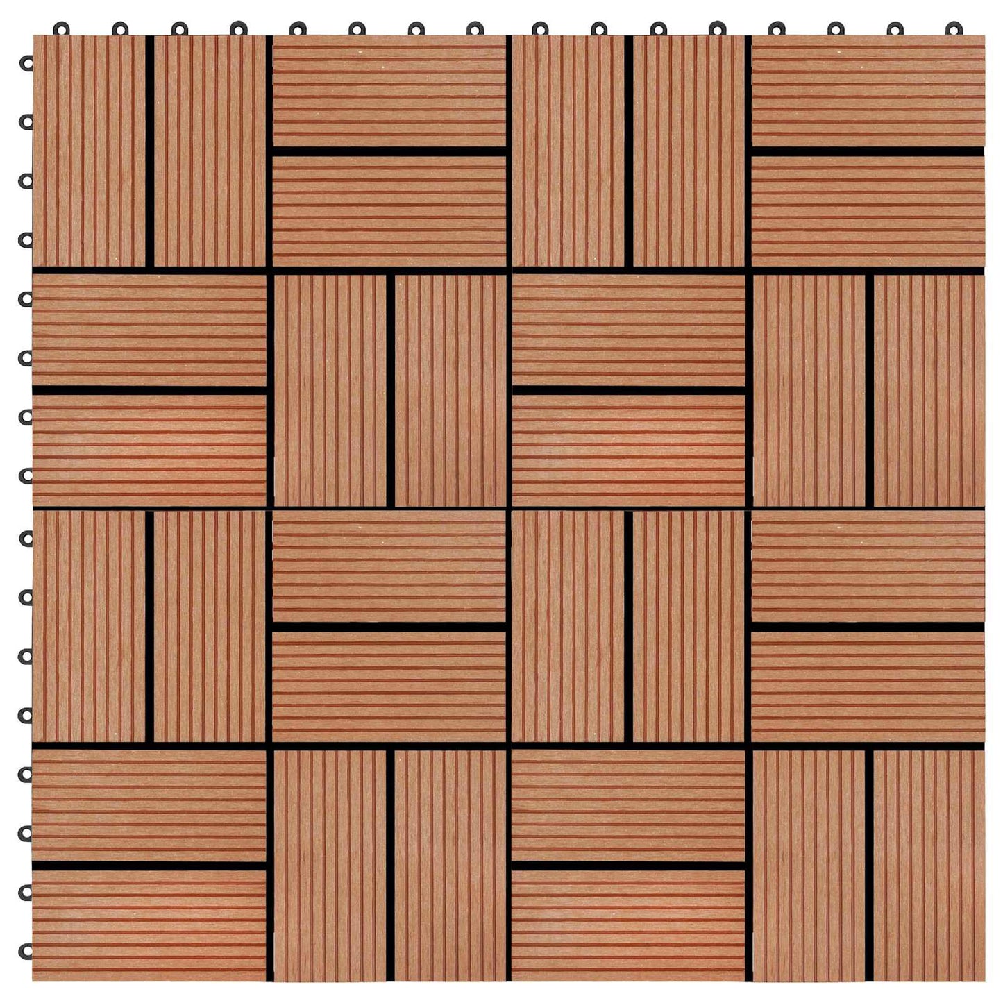 Terrasseflis 11 pcs teak 30 x 30 cm WPC