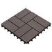 Terrasseflis 11 pcs Mørk brun 30 x 30 cm WPC