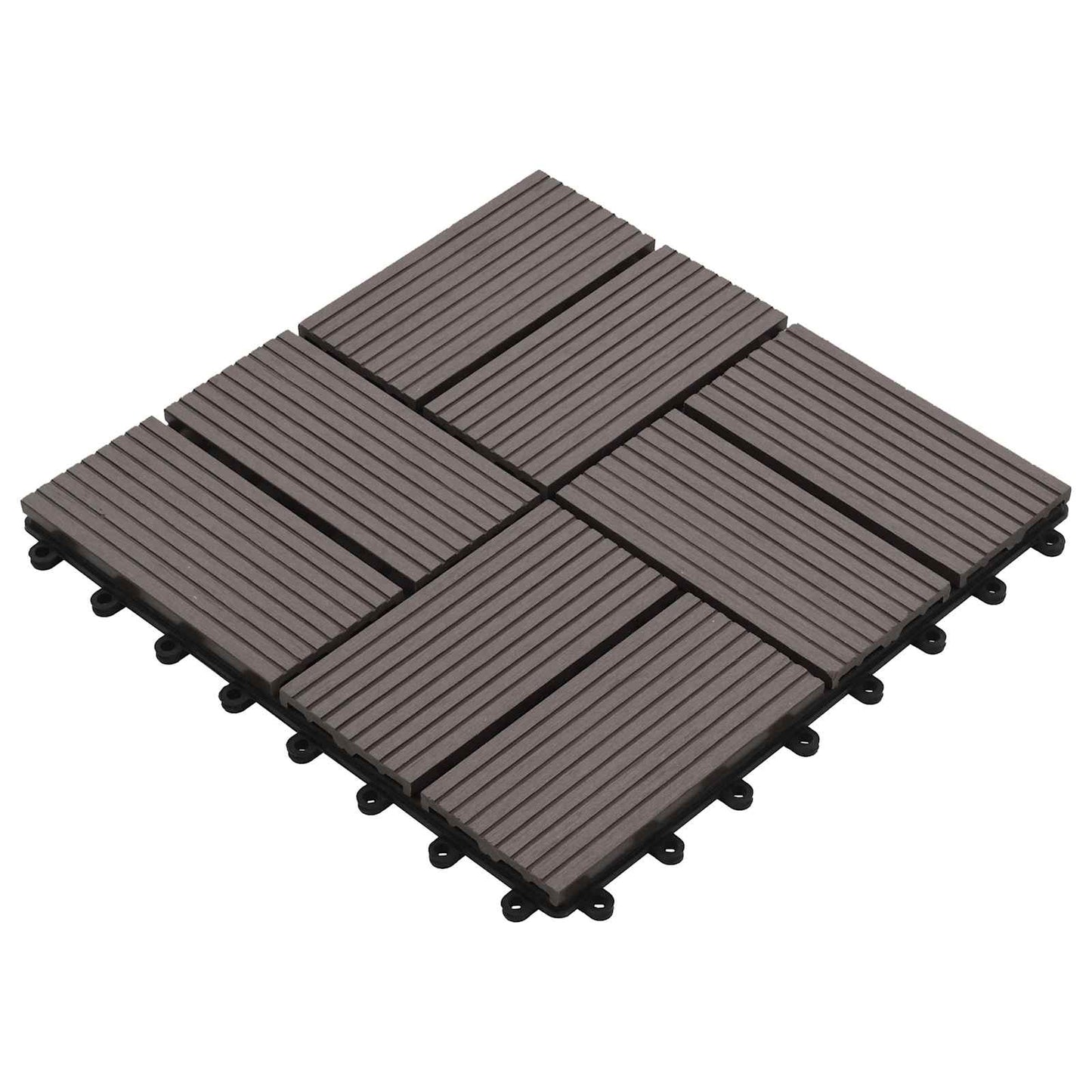 Terrasseflis 11 pcs Mørk brun 30 x 30 cm WPC