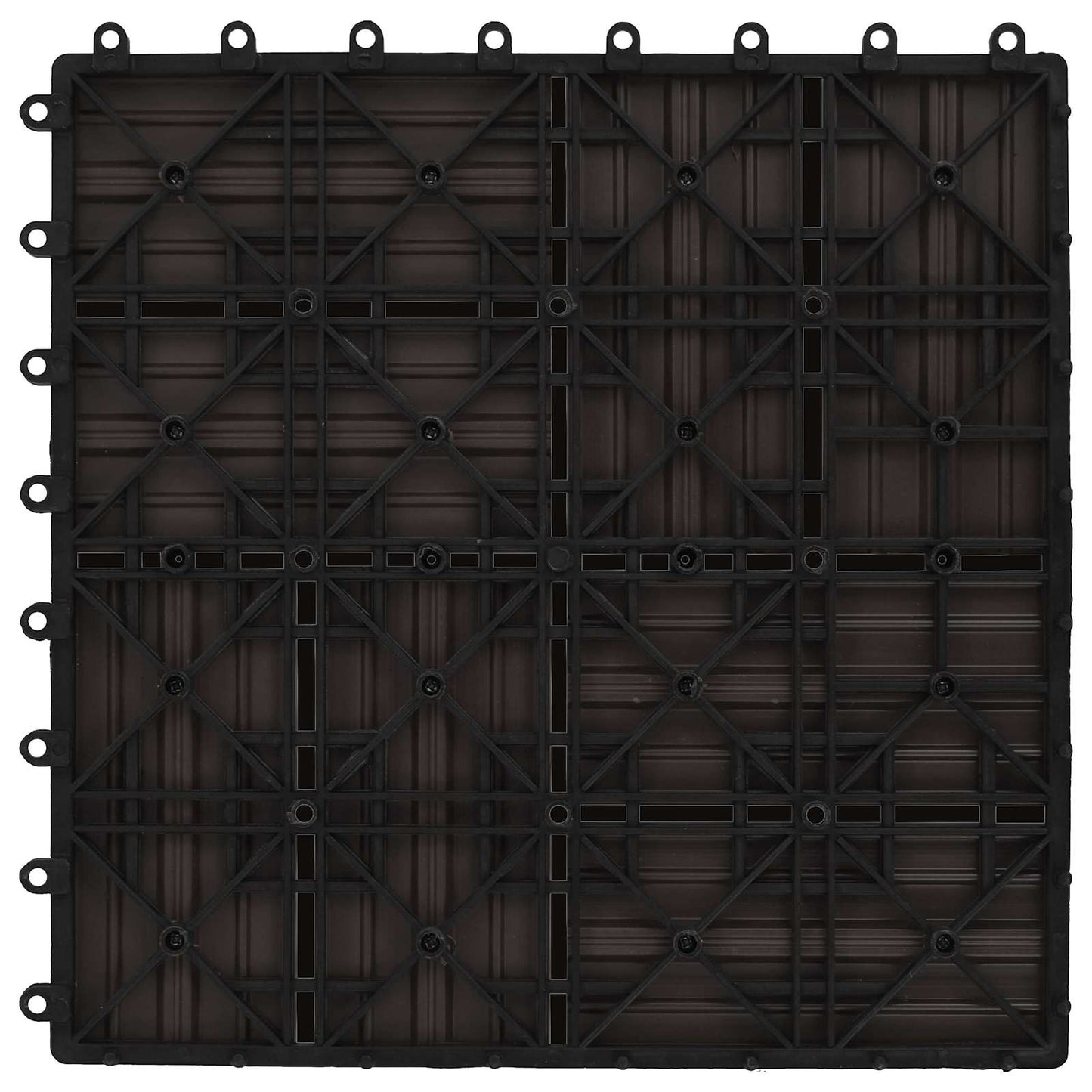 Terrasseflis 11 pcs Mørk brun 30 x 30 cm WPC