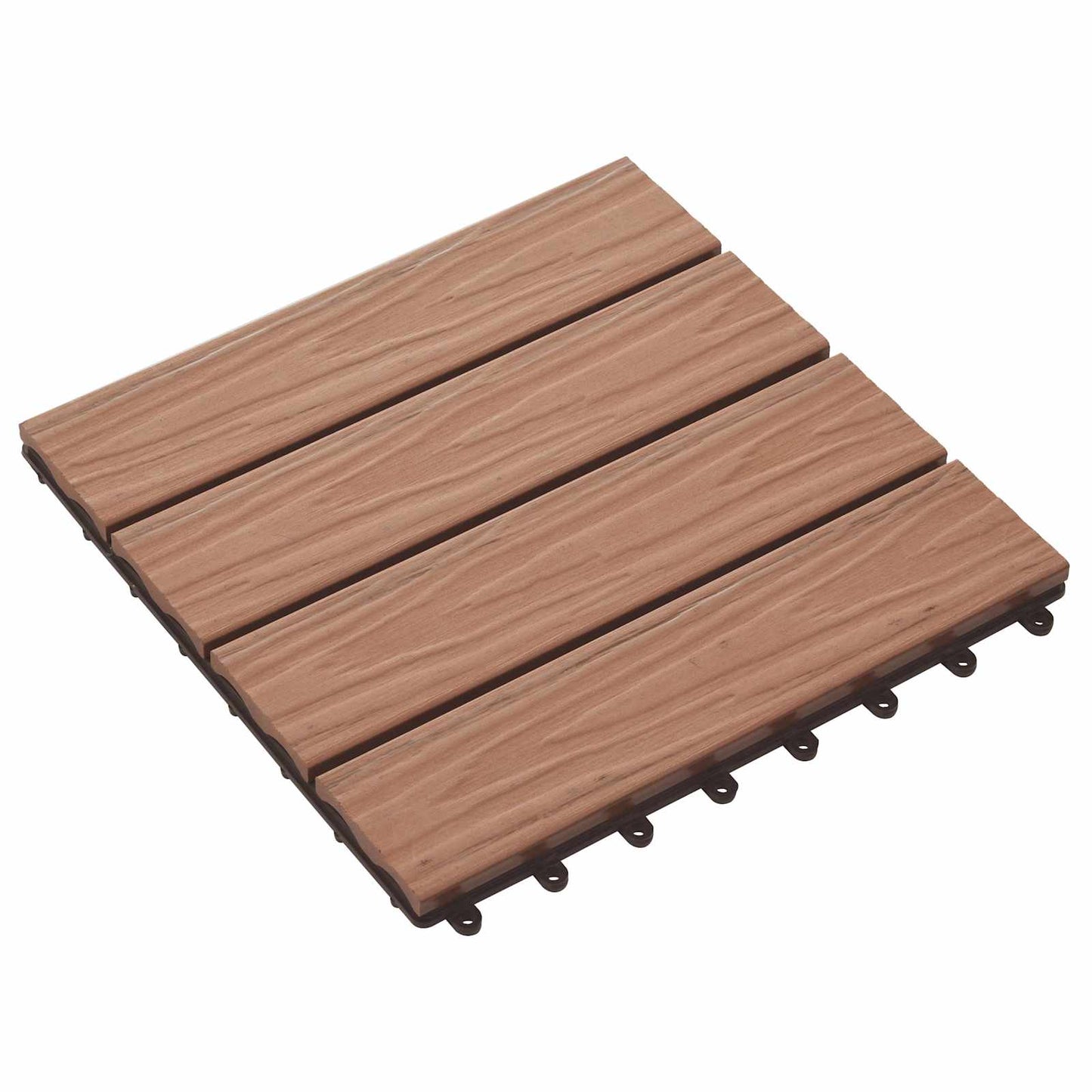 Terrasseflis 3D-design 11 pcs Lys Brun 30 x 30 cm WPC