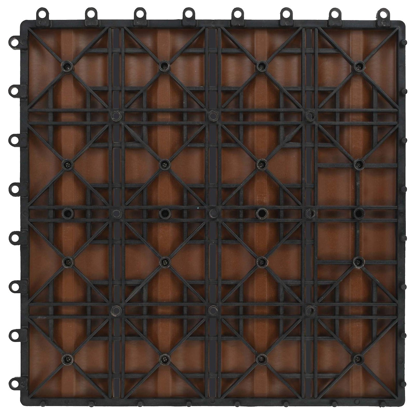 Terrasseflis 3D-design 11 pcs Lys Brun 30 x 30 cm WPC