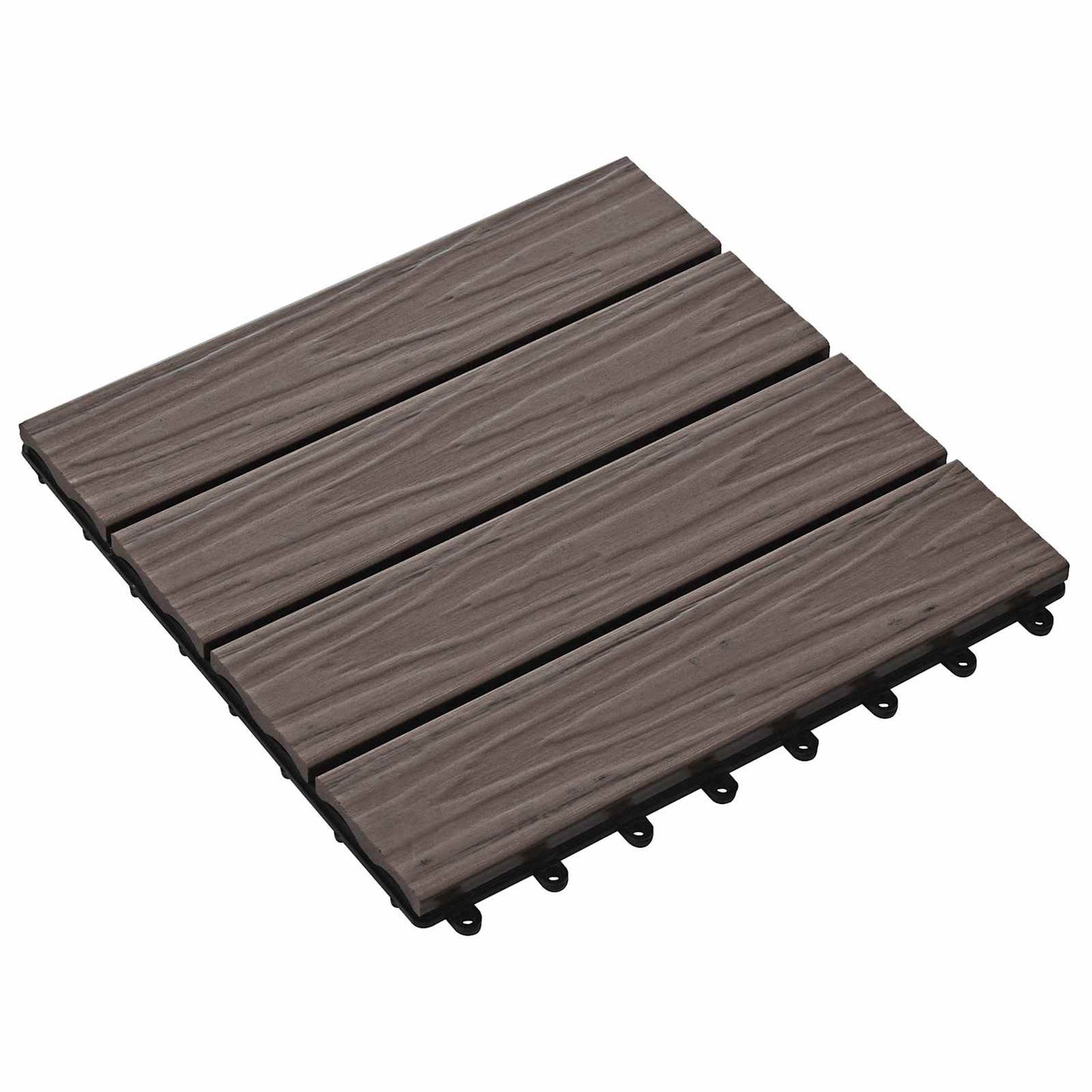 Terrasseflis 3D-design 11 stk. Mørk brun 30 x 30 cm WPC