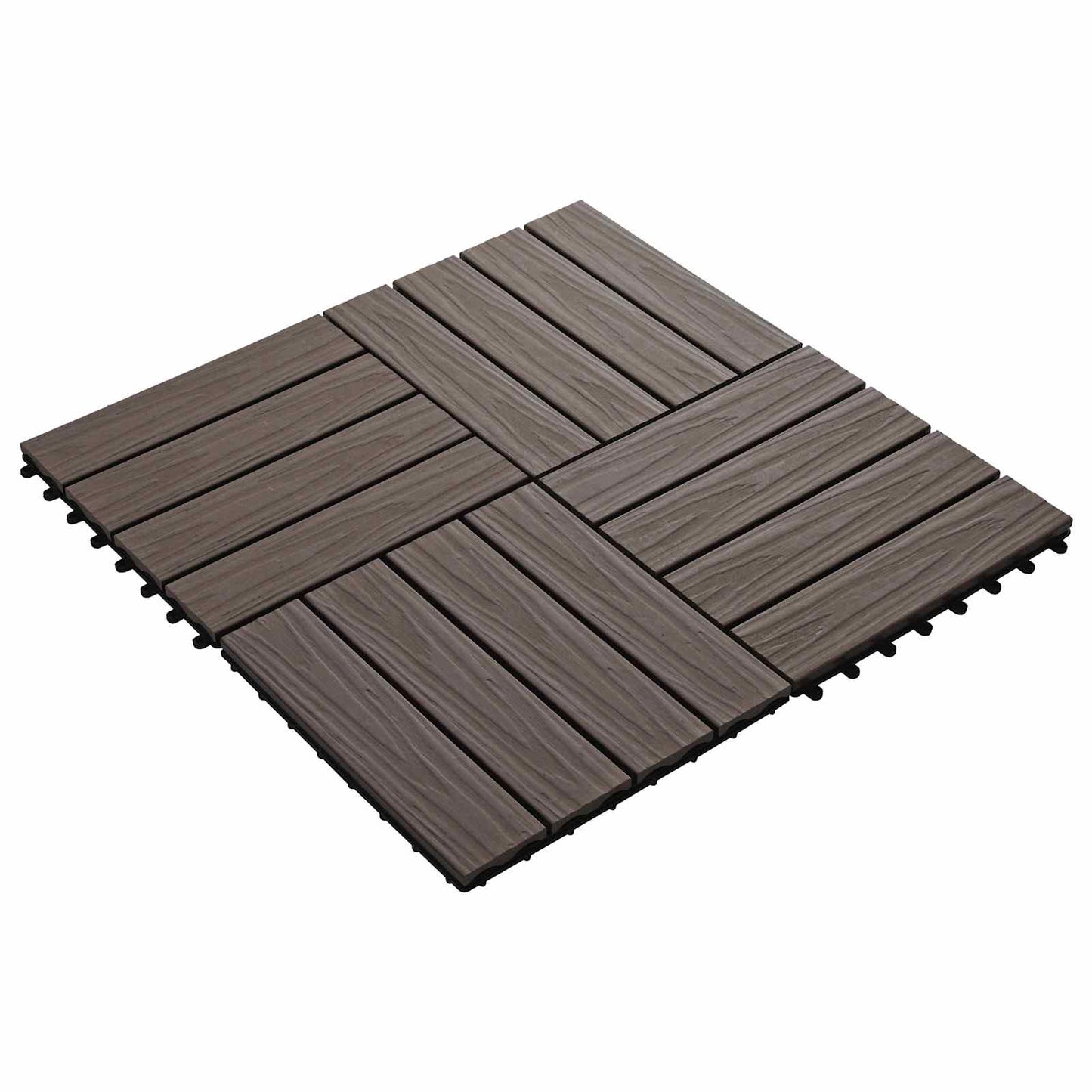 Terrasseflis 3D-design 11 stk. Mørk brun 30 x 30 cm WPC