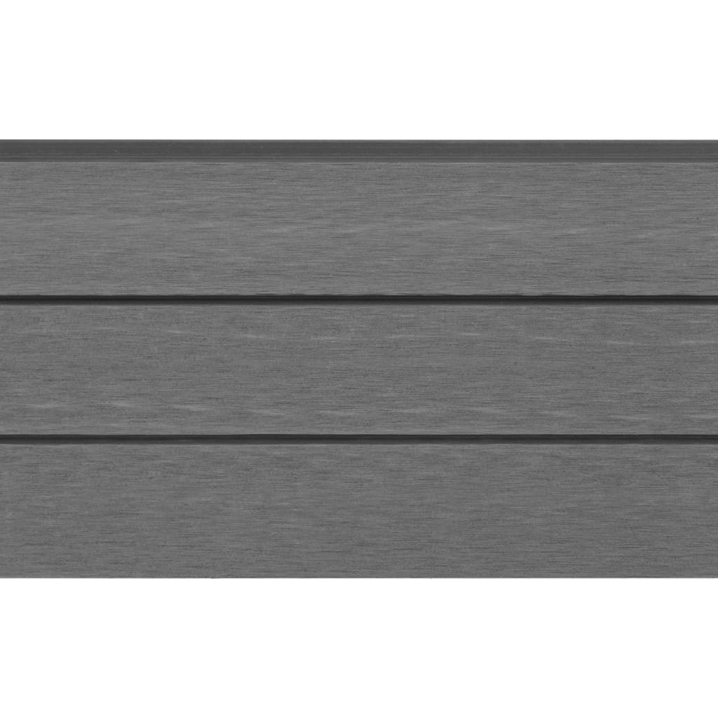 Gjerdepaneler 9 stk WPC 170 cm grå