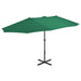 Parasoll med aluminiumsstang 460x270 cm grønn