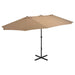 Parasol med aluminiumsstang 460x270 cm gråbrun