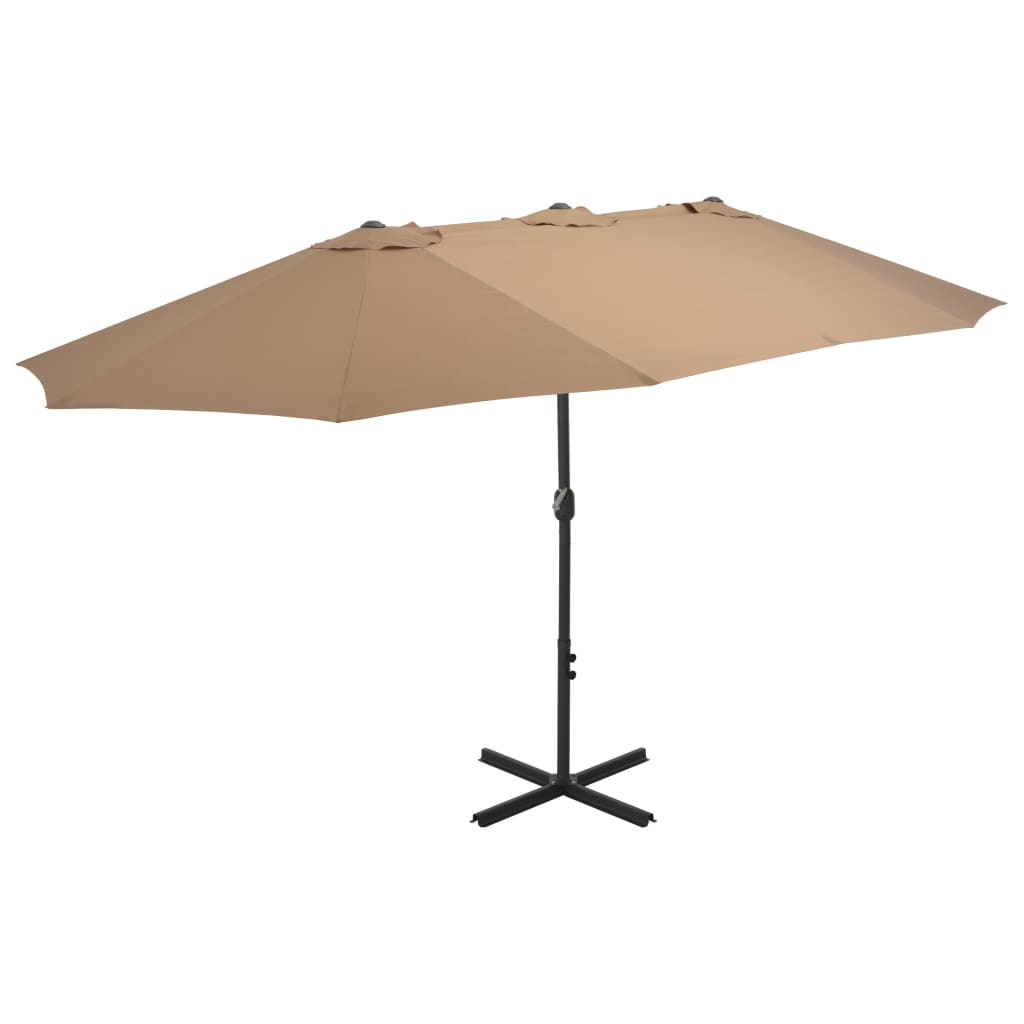 Parasol med aluminiumsstang 460x270 cm gråbrun
