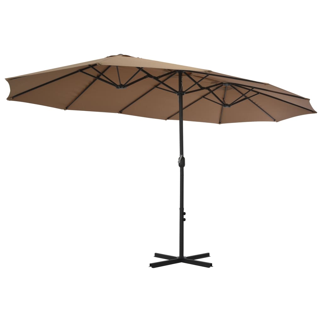 Parasol med aluminiumsstang 460x270 cm gråbrun