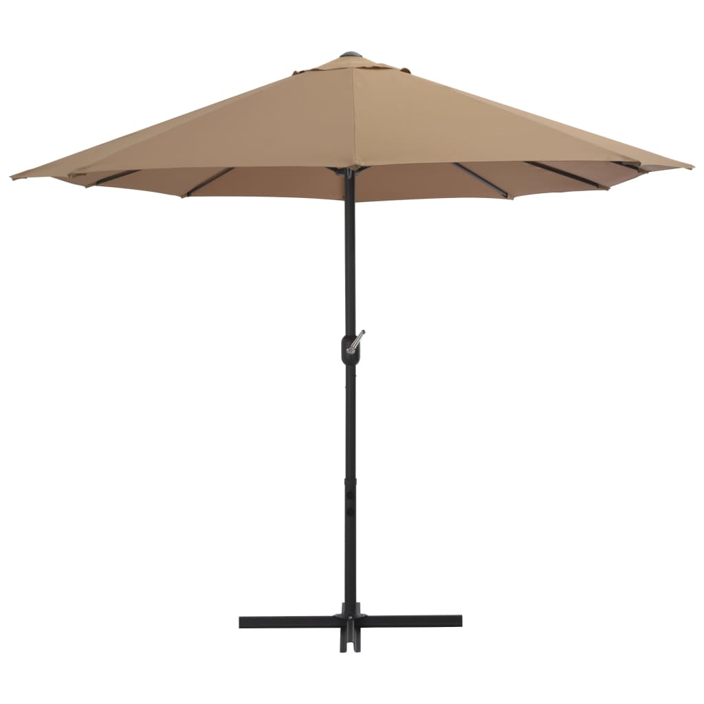 Parasol med aluminiumsstang 460x270 cm gråbrun