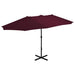 Parasoll med aluminiumsstang 460x270 cm vinrød vidaXL