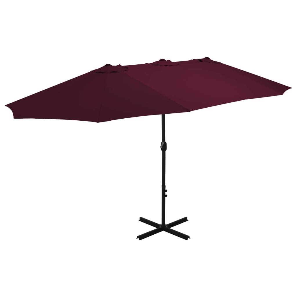 Parasoll med aluminiumsstang 460x270 cm vinrød vidaXL