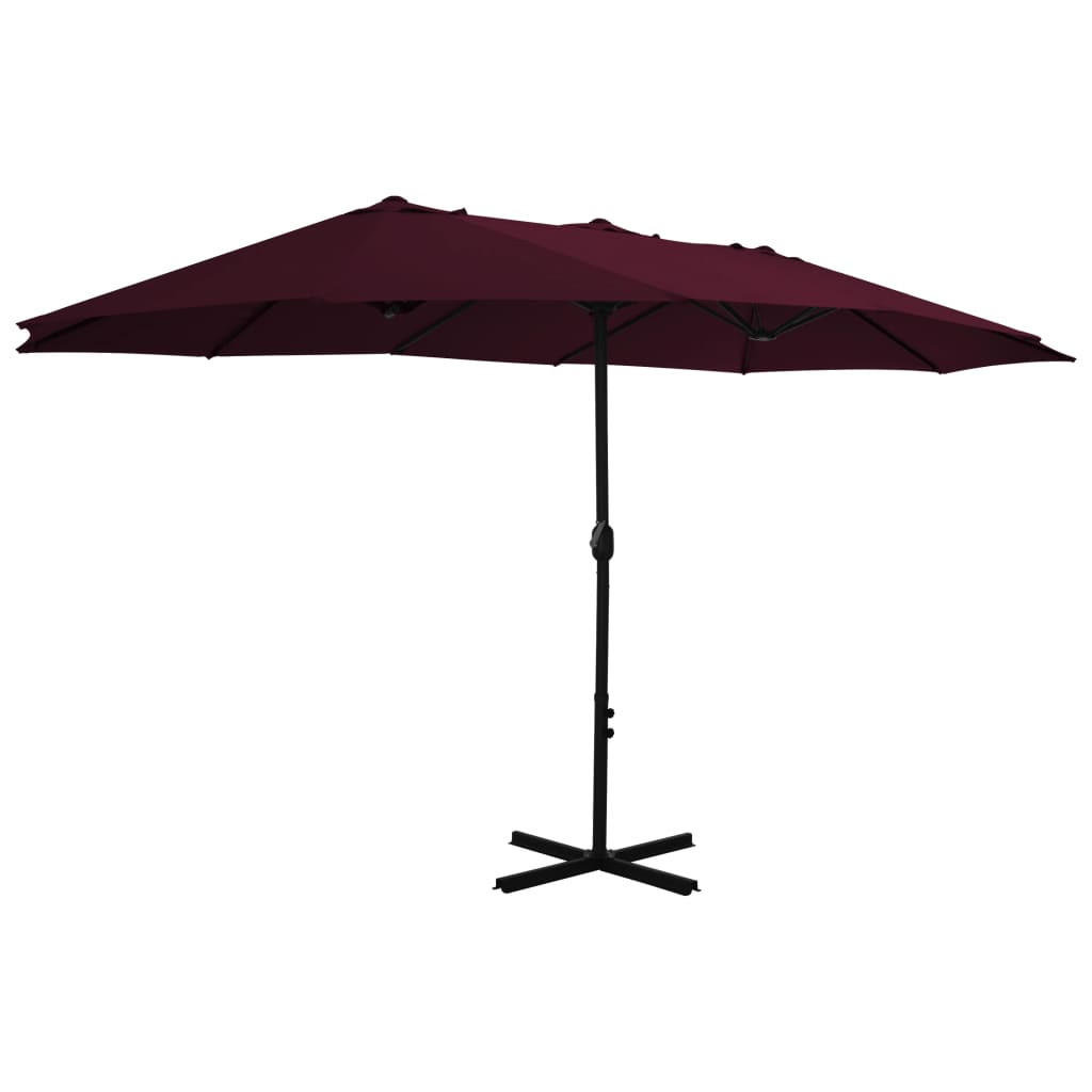 Parasoll med aluminiumsstang 460x270 cm vinrød vidaXL