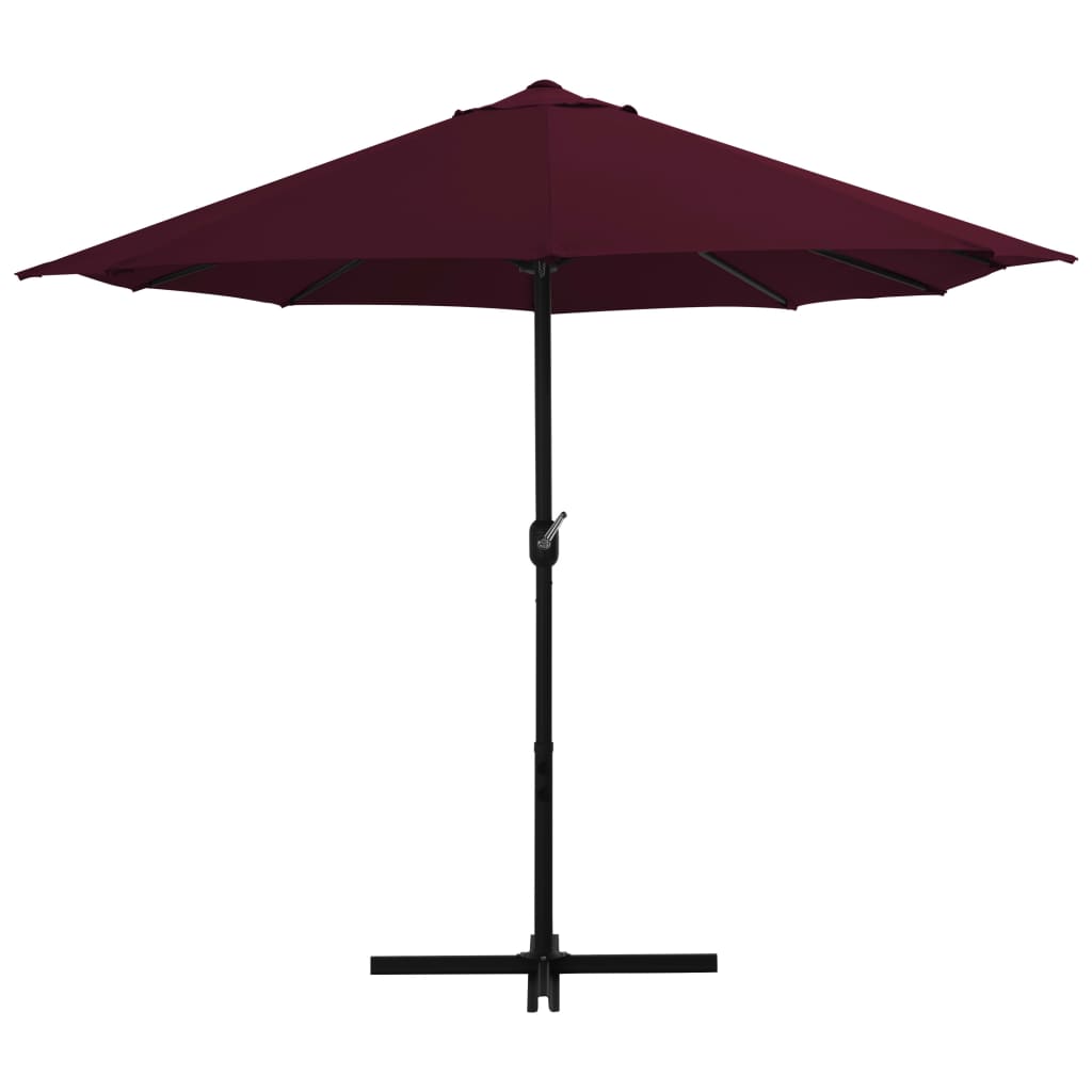 Parasoll med aluminiumsstang 460x270 cm vinrød vidaXL