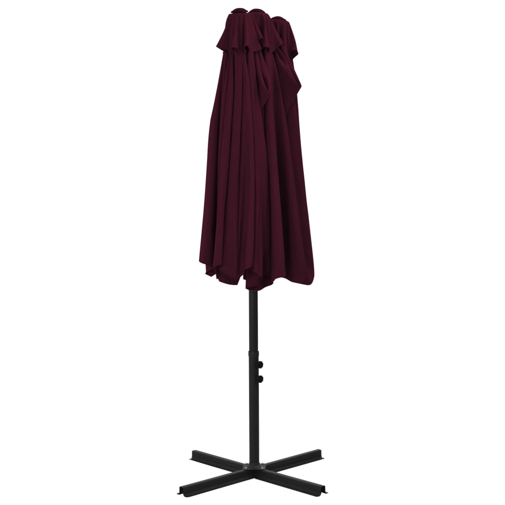 Parasoll med aluminiumsstang 460x270 cm vinrød vidaXL