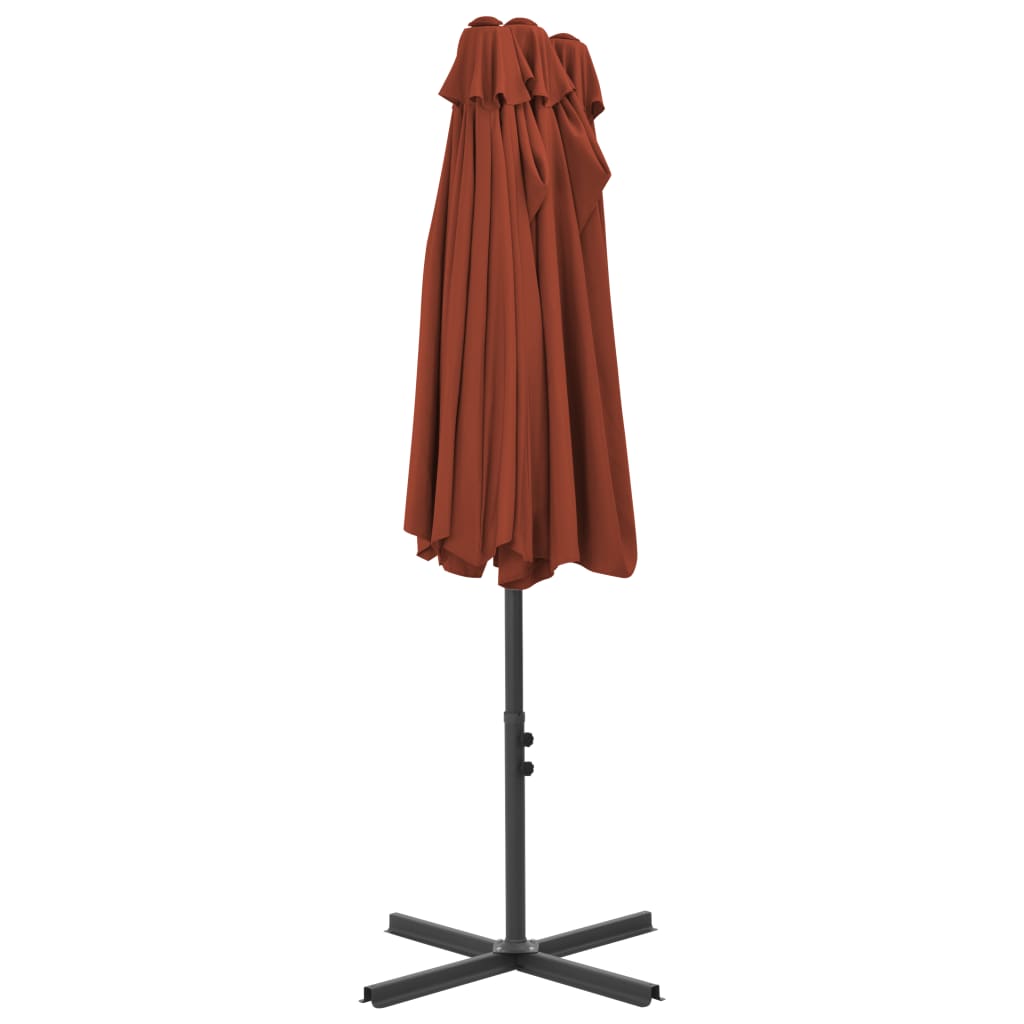 Parasoll med aluminiumsstang 460x270 cm terrakotta