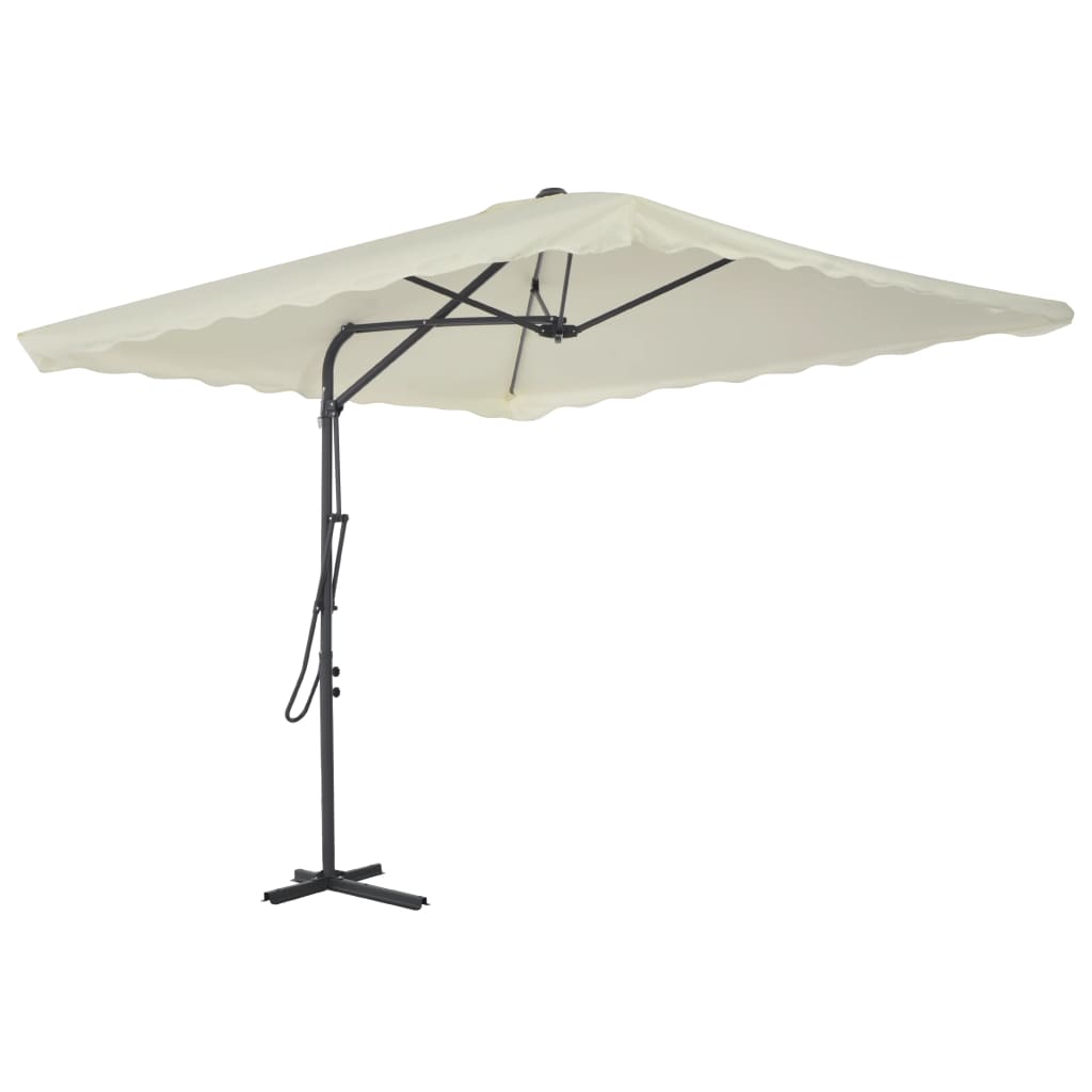 Parasoll med stålstang 250x250 cm sand vidaXL