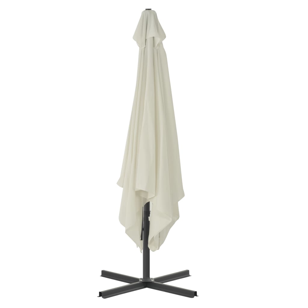 Parasoll med stålstang 250x250 cm sand vidaXL