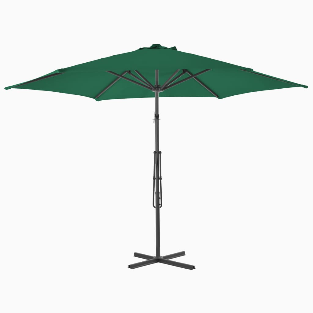 Parasoll med stålstang 300 cm grønn vidaXL