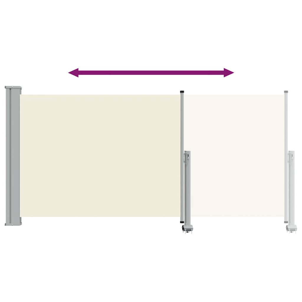 Uttrekkbar sidemarkise 120x300 cm kremhvit vidaXL