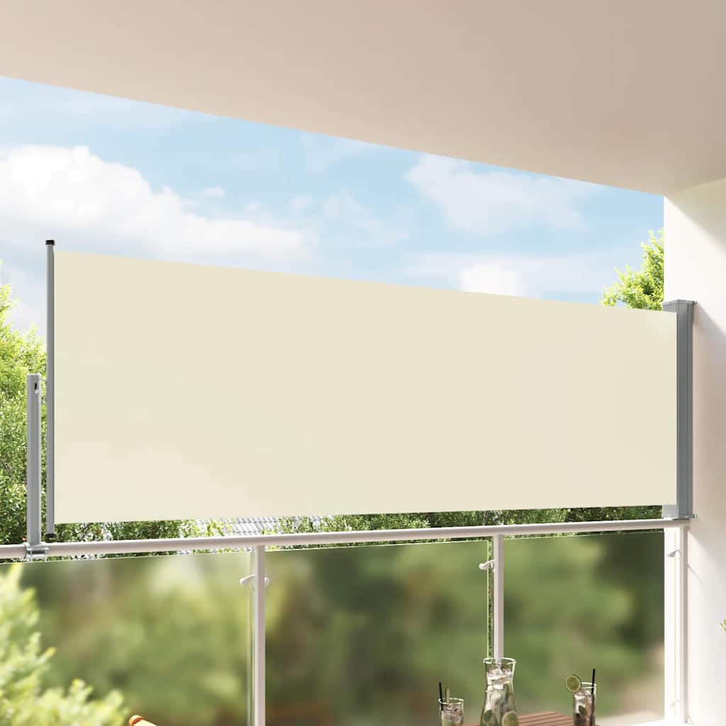 Uttrekkbar sidemarkise 120x300 cm kremhvit vidaXL