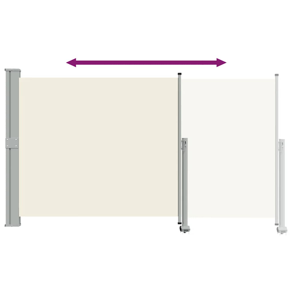Uttrekkbar sidemarkise 140 x 300 cm kremhvit vidaXL