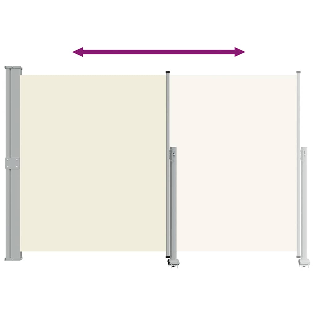 Uttrekkbar sidemarkise 160 x 300 cm kremhvit vidaXL